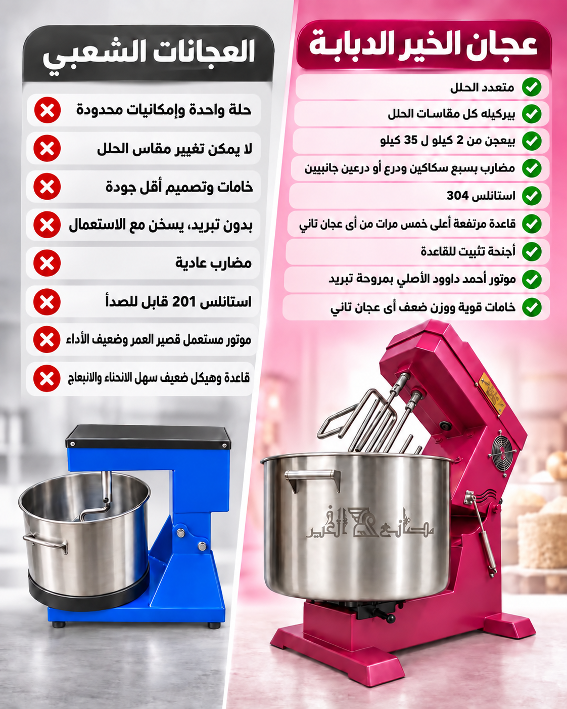مقارنة بين عجان الخير الدبابة والعجانات الشعبي